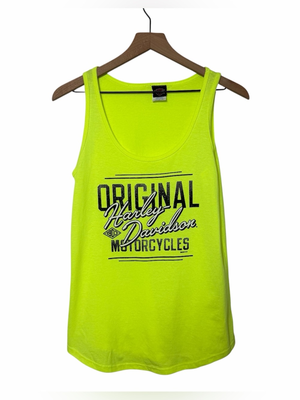 Harley-Davidson Neon Yellow Graphic T-Shirt Women Medium